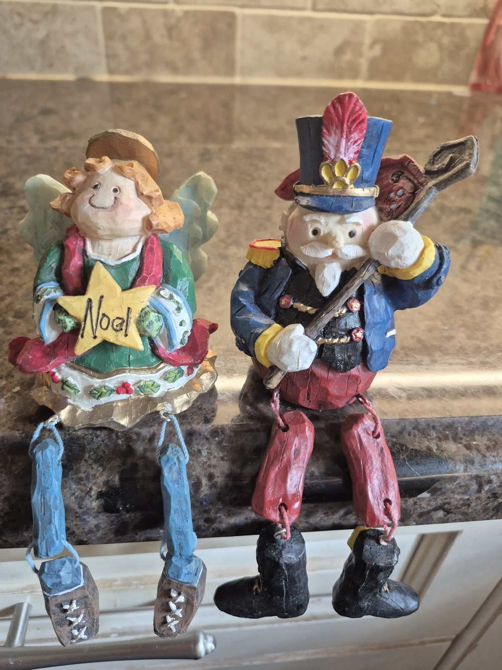 Vintage Christmas Holiday Shelf Sitter ANGEL Christmas Star And dressed Soldier